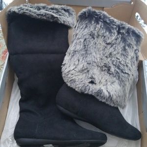 ❤️Convertible Faux Fur Suede Boots